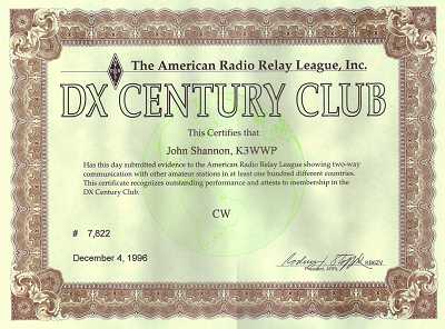 DXCC Certificate